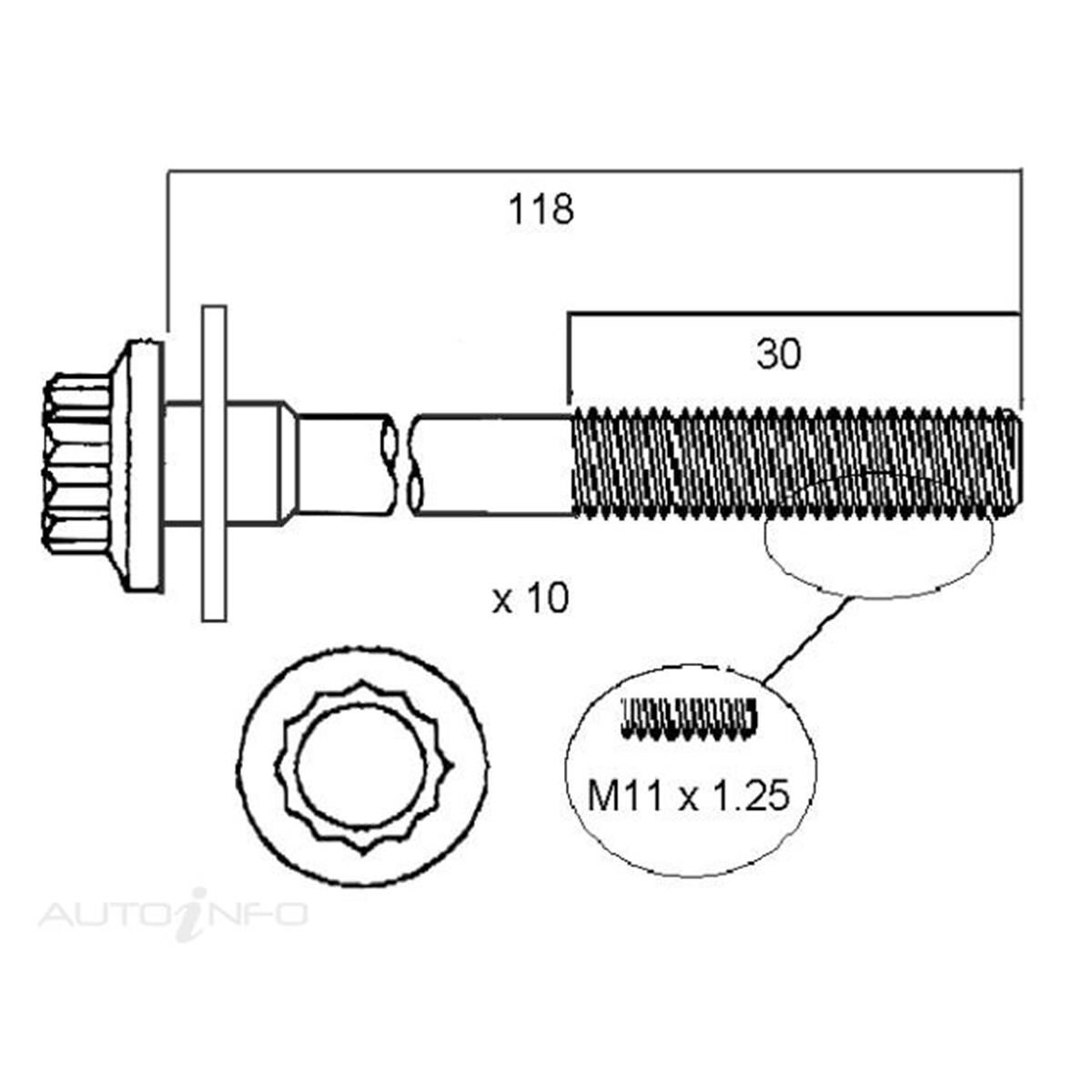 HEAD BOLT SET MITSUBISHI 4G63 4G64, , scanz_hi-res