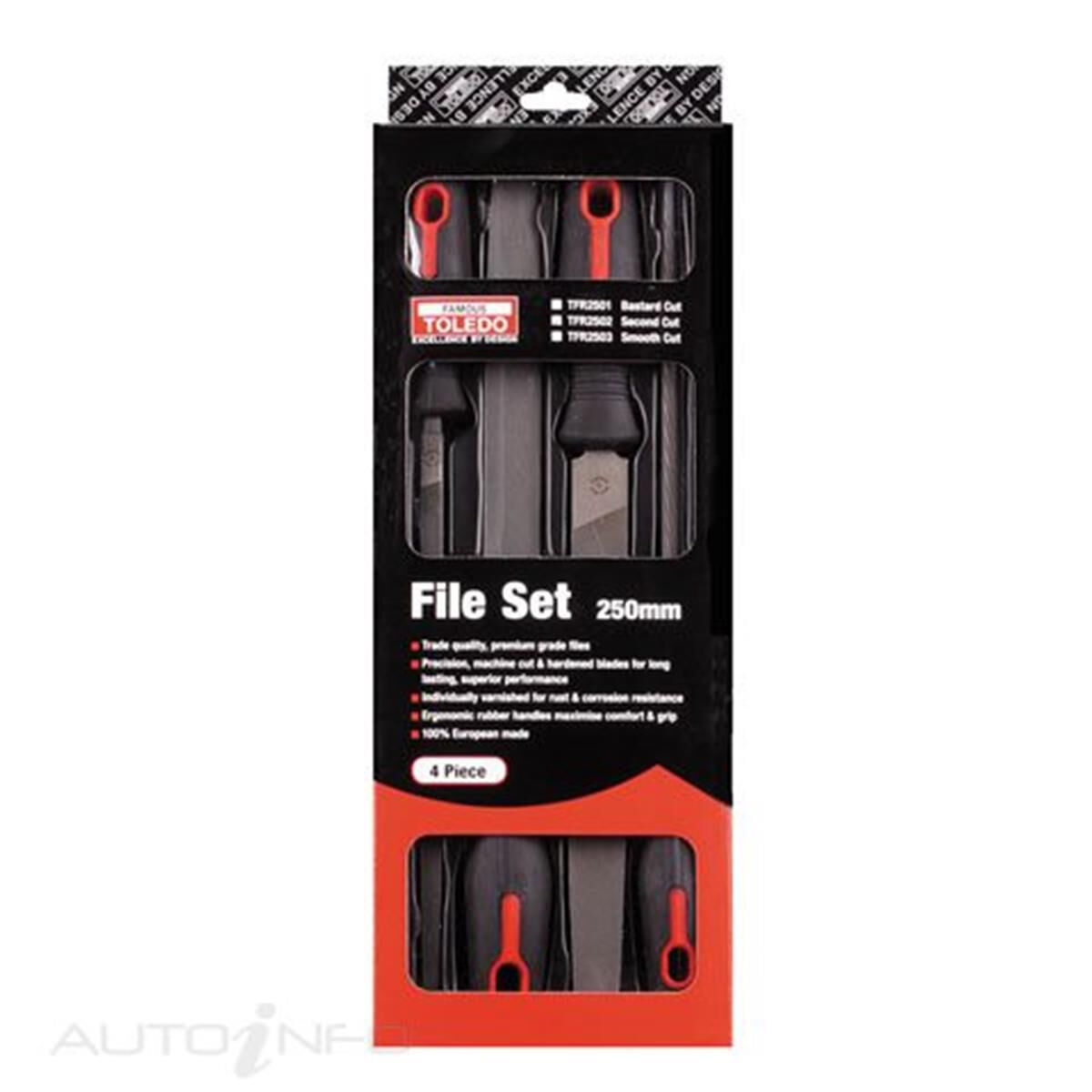 TOLEDO FILE SET BASTARD 250MM 4PC, , scanz_hi-res