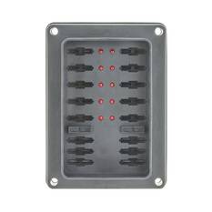 10 WAY FUSE BOX W/PROOF ATS STANDARD BLADE CLIP COVER LED **REPLACES 54445BL **, , scanz_hi-res