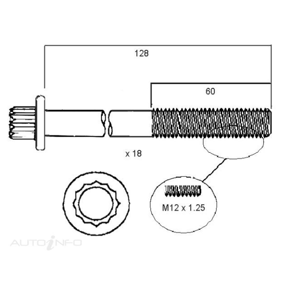 HEAD BOLT SET TOYOTA 1KZ-T, , scanz_hi-res