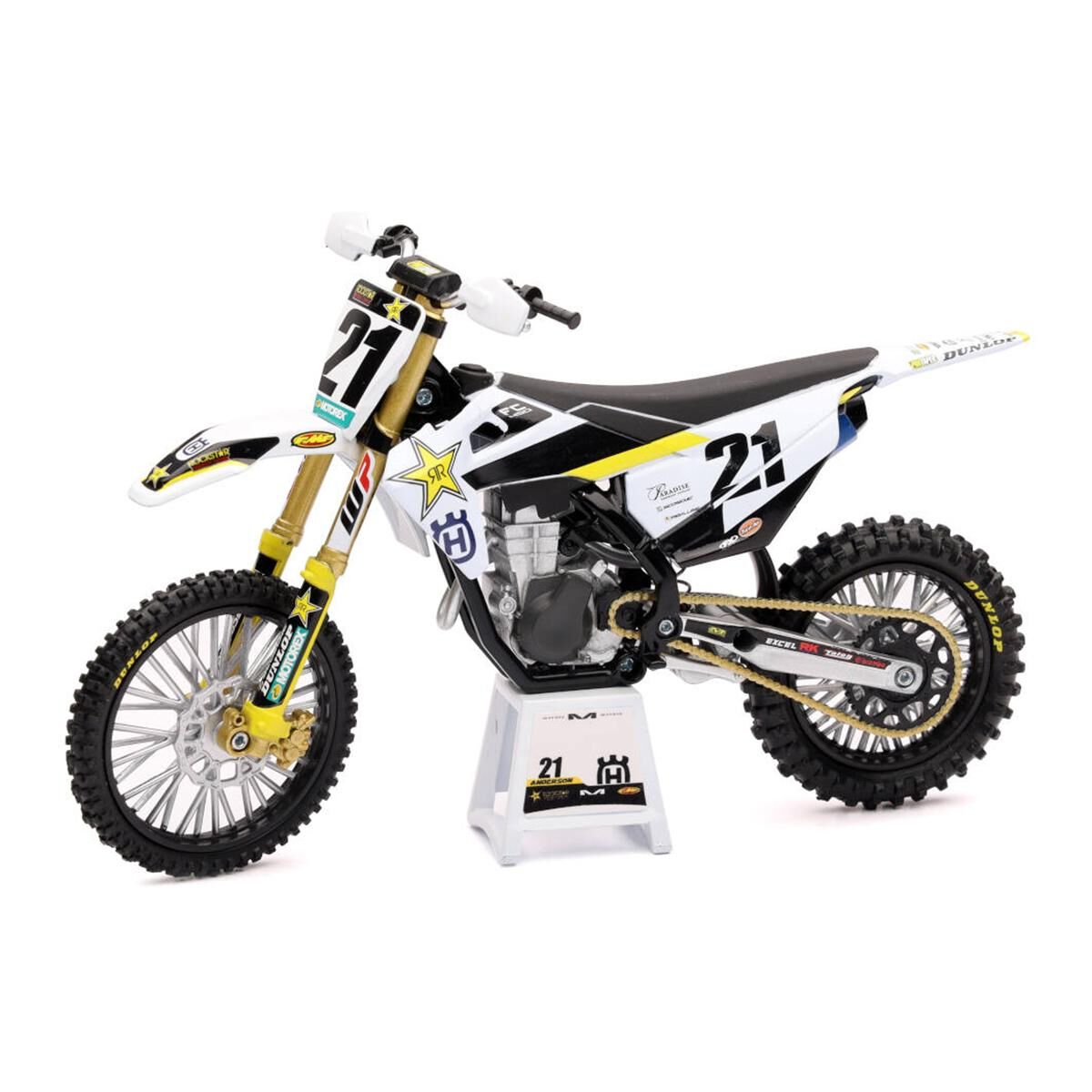 MODEL DIRT BIKE HUSQVARNA FC450 1:12 SCALE BY NEW RAY FACTORY RACING ROCKSTAR ENERGY JASON ANDERSON, , scanz_hi-res