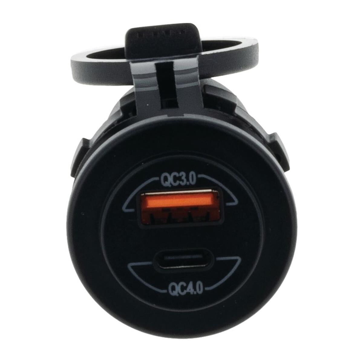 DUAL USB SOCKET PORT 1: QC3 18w, PORT 2: TYPE C QC4 36w NON LED, , scanz_hi-res