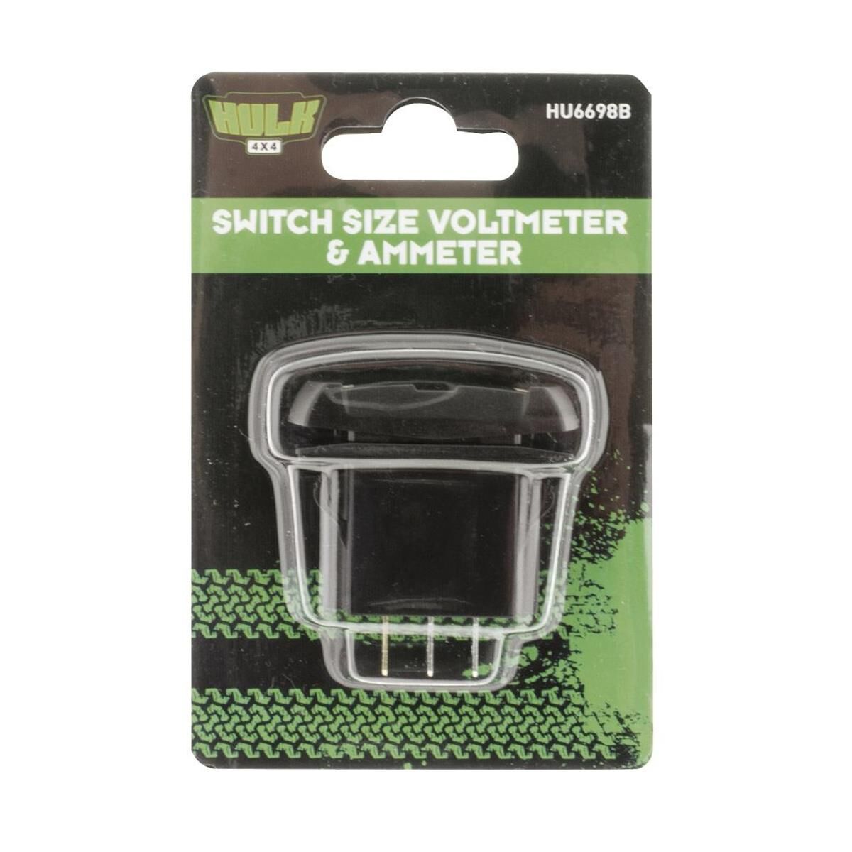 SWITCH SIZE VOLTMETER & AMMETER 5-30v & 0-10a BLUE LED                       HULK 4x4, , scanz_hi-res