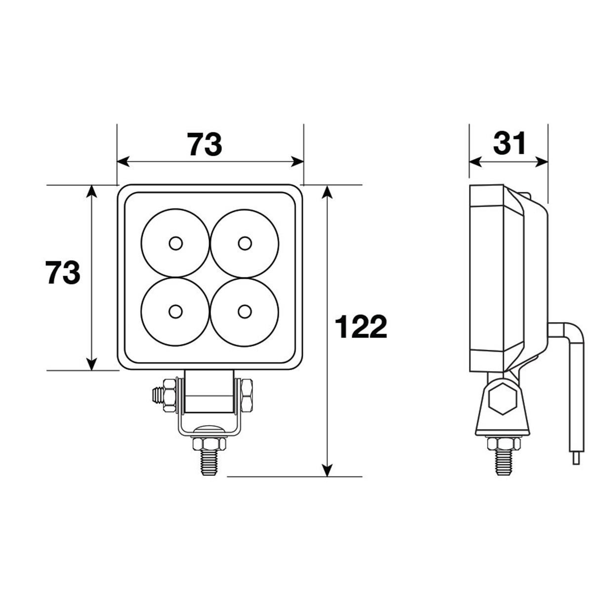 WORKLAMP KIT 12V INCL 2x LED W/LAMPS WITH 5m CABLE, PLUGS & CONNECTORS, , scanz_hi-res