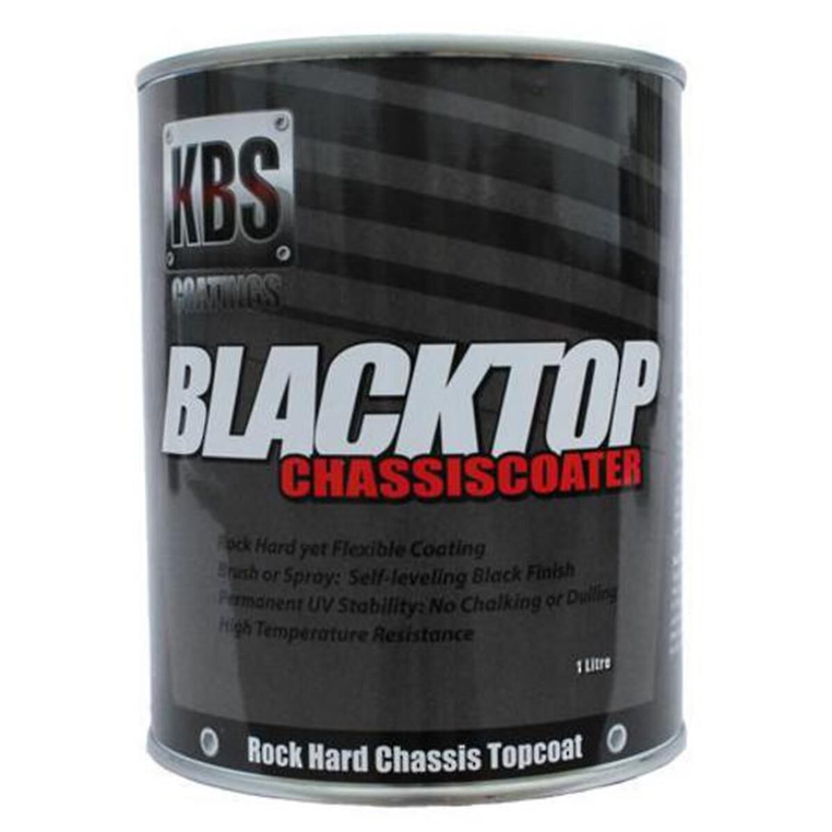 KBS BLACKTOP PERMANENT UV TOP COAT SATIN BLACK 1 LITRE, , scanz_hi-res