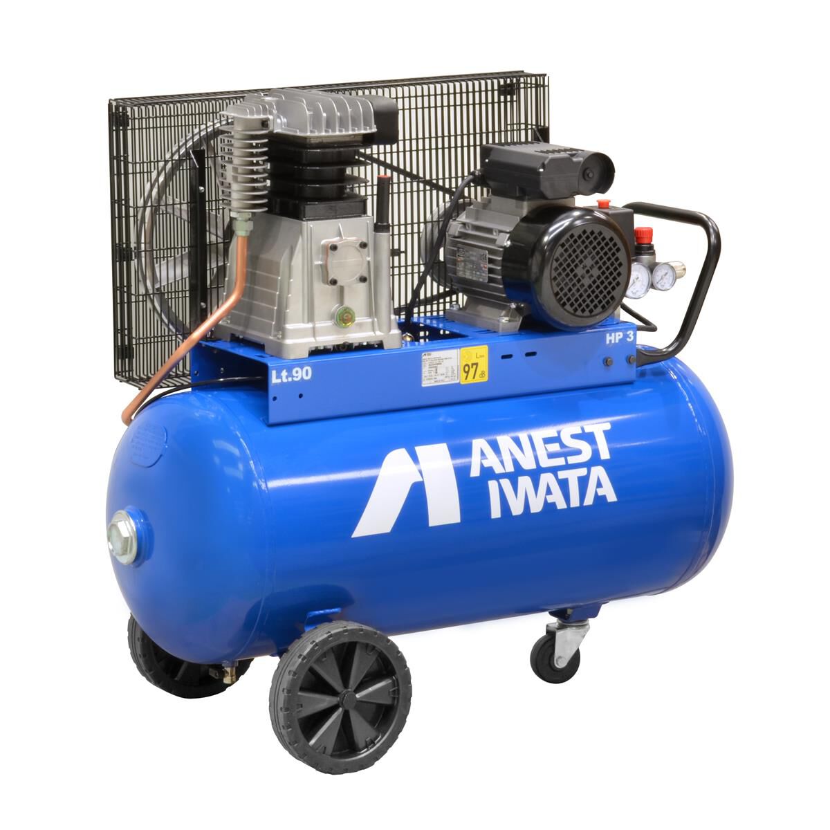 Iwata Compressor 3Hp Belt Drive 13.7Cfm 390Lpm 90L NB30C90