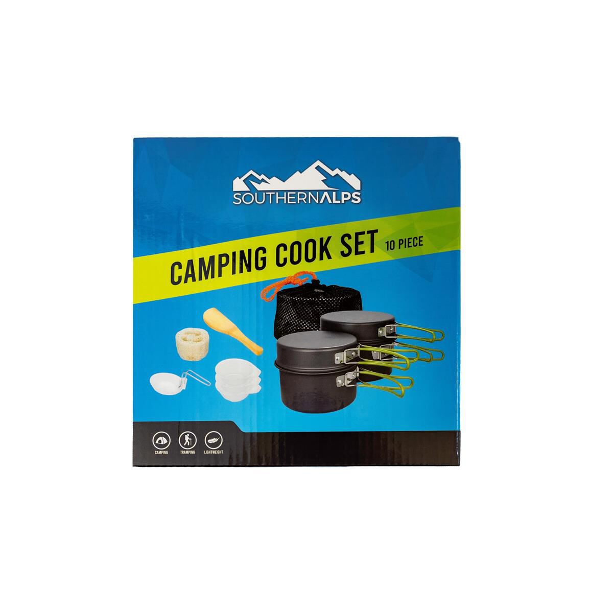 SOUTHERN ALPS CAMPING COOK SET - 10PCE, , scanz_hi-res