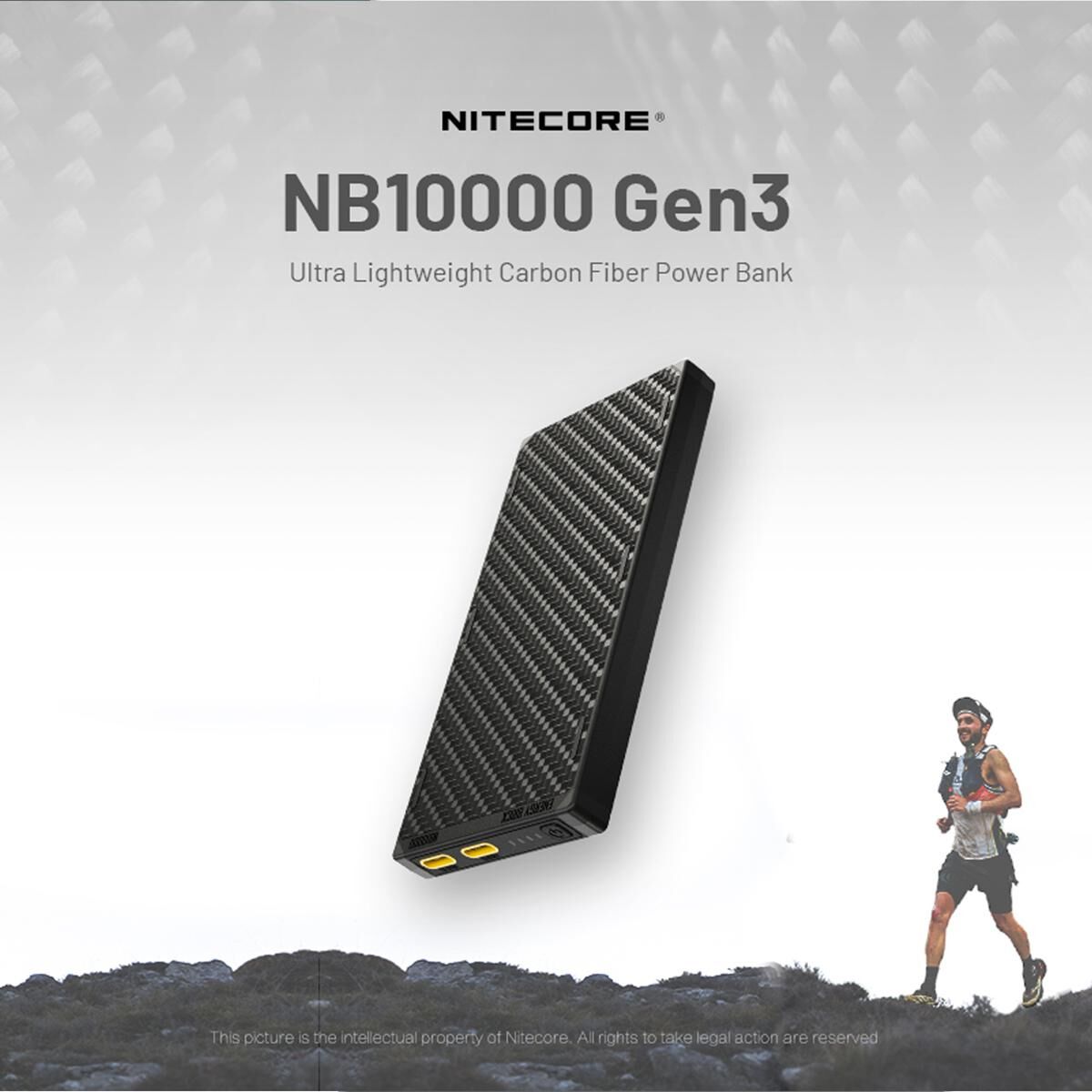 NITECORE ULTRA LIGHTWEIGHT CARBON FIBER ENERGY BRICK 10000mAh POWER BANK, , scanz_hi-res
