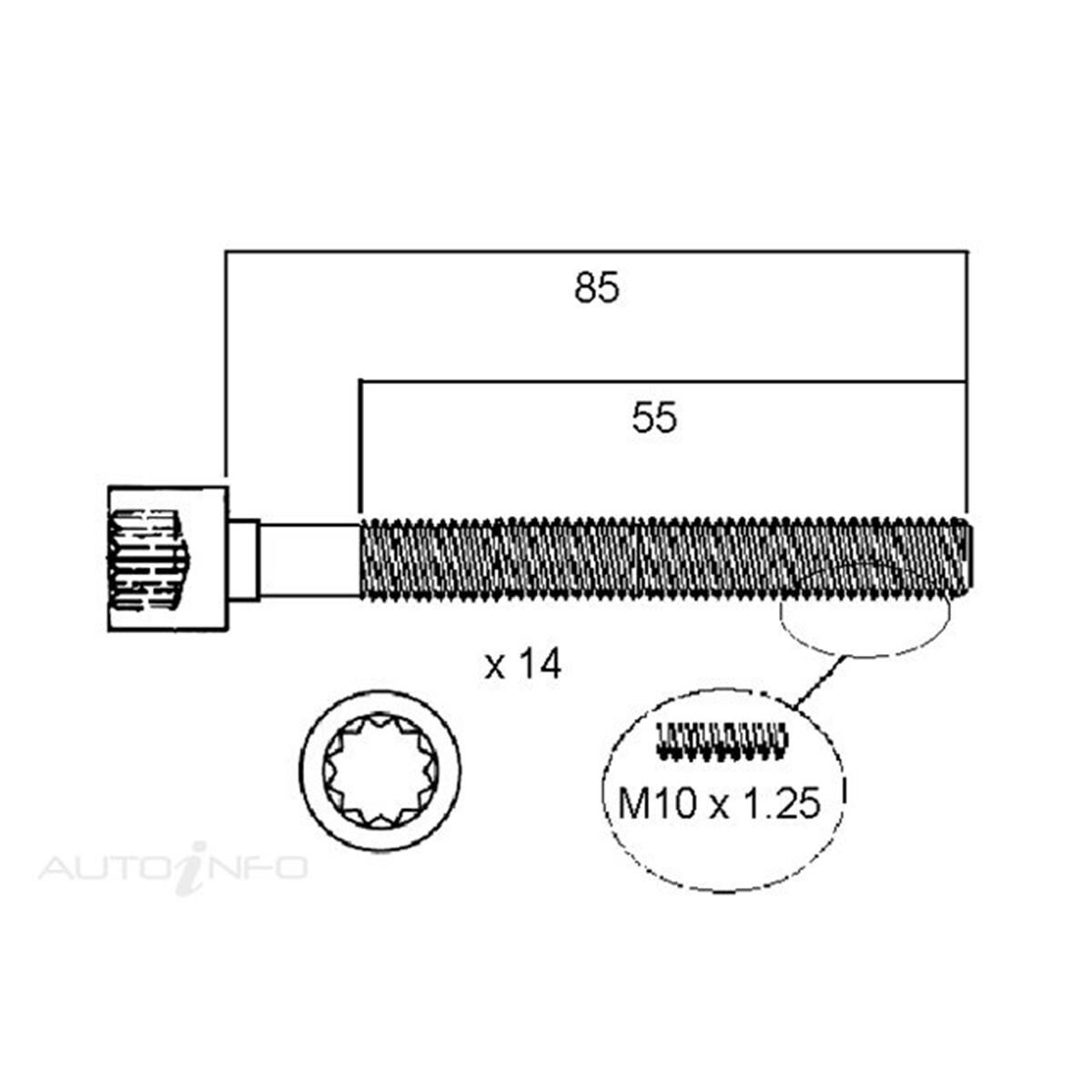 HEAD BOLT SET TOYOTA 1G-FE, , scanz_hi-res