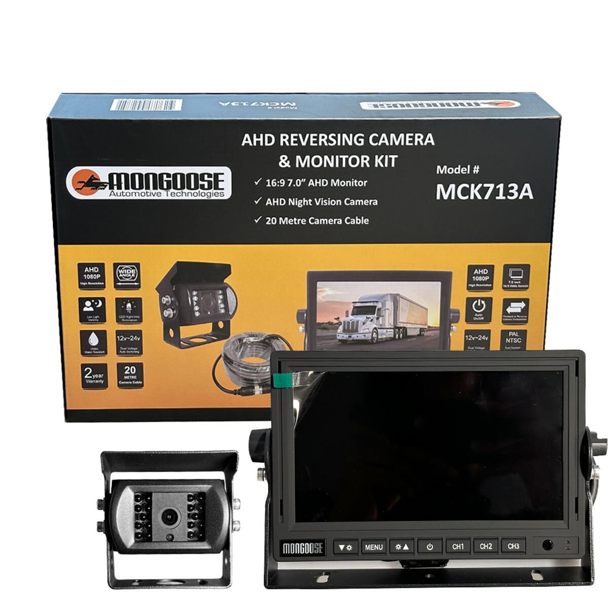 MONGOOSE 7" AHD/ HI DEF - REAR VIEW SYSTEM -- 3 CAMERA INPUT, , scanz_hi-res