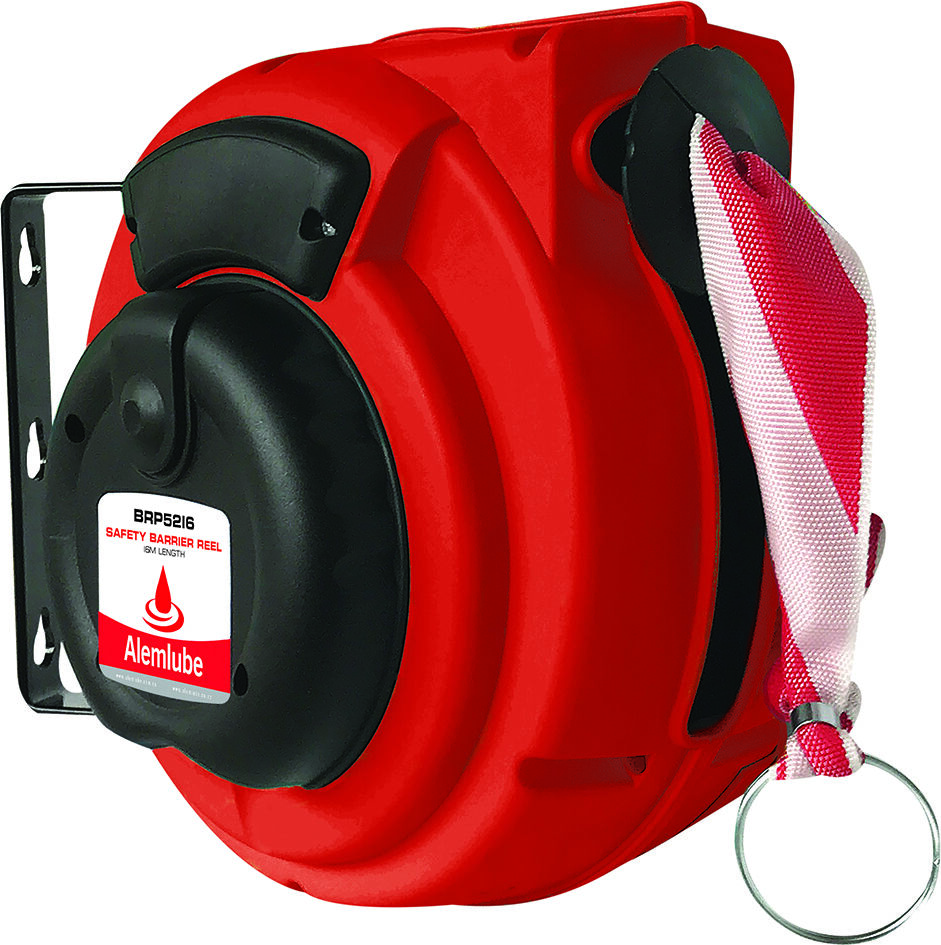 ALEMLUBE SAFETY BARRIER REEL 16M RED/WHITE W/HOOK &amp; EYE, , scanz_hi-res