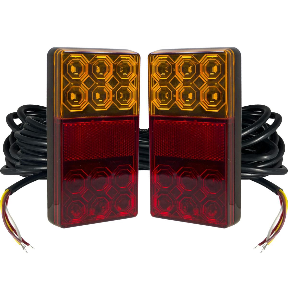 LEFT & RIGHT HAND LED COMBO TRAILER LAMP - STOP / TAIL / INDICATOR / LICENSE PLATE TWIN PACK - 9M CABLE, , scanz_hi-res