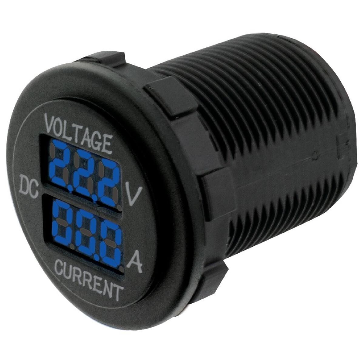 VOLTMETER & AMMETER 5-30v & 0-10a RANGE BLUE LED 29mm DIA                       HULK 4x4, , scanz_hi-res