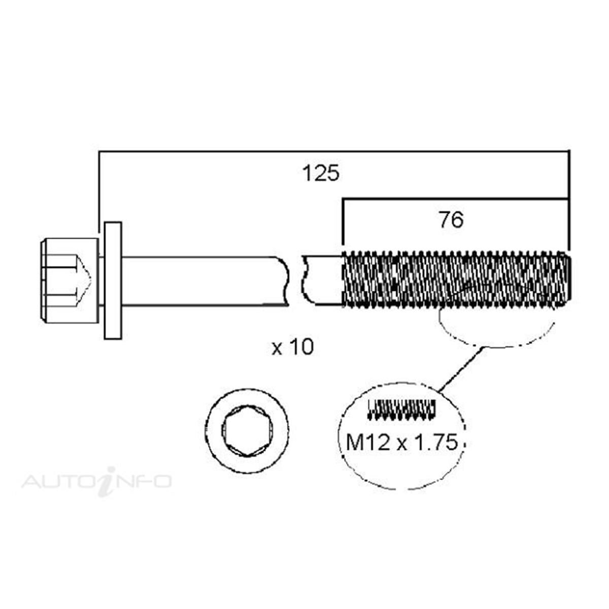 HEAD BOLT SET NISSAN QR20/25DE, , scanz_hi-res