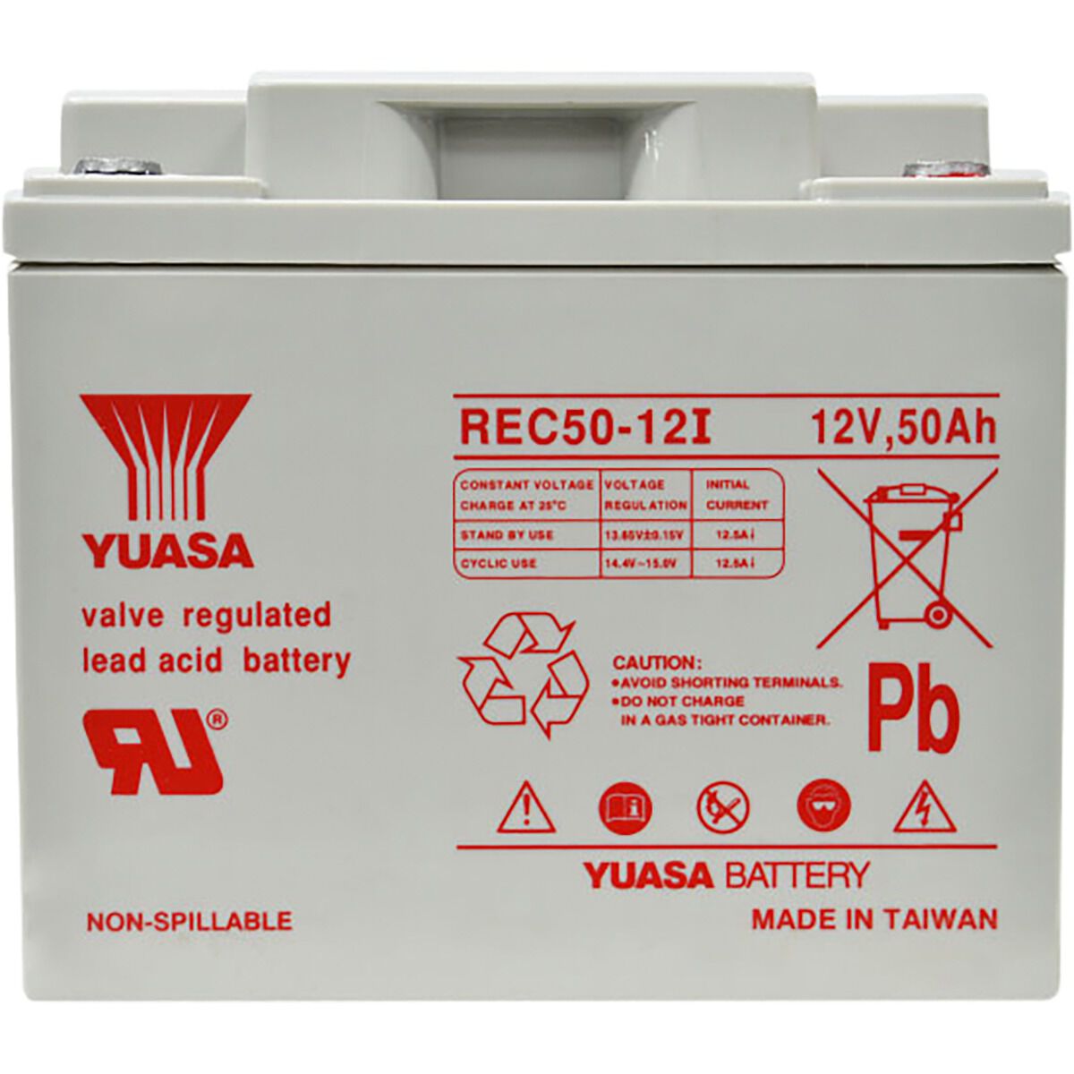 REC50-12 Yuasa AGM Deep Cycle Battery, , scanz_hi-res