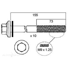 HEAD BOLT SET HONDA L15A1, , scanz_hi-res