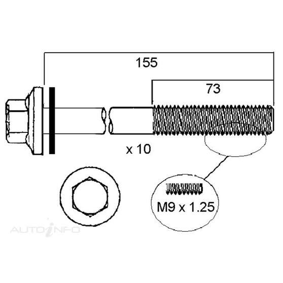HEAD BOLT SET HONDA L15A1, , scanz_hi-res