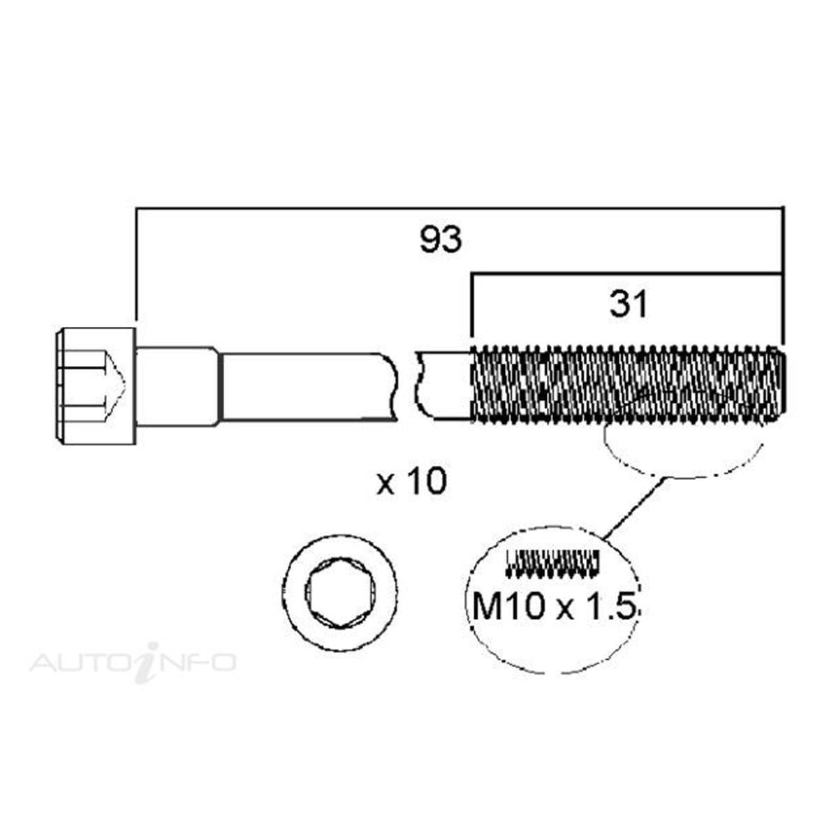 HEAD BOLT SET NISSAN QG15DE, , scanz_hi-res