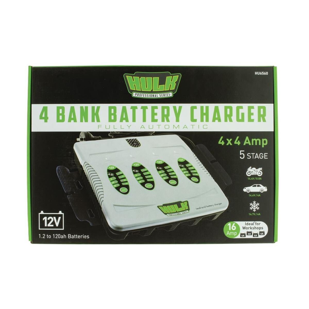 4 IN 1 BATTERY CHARGER 12V 5 STAGE 16amp OR 4x 4amp FULLY AUTOMATIC FESSIONAL, , scanz_hi-res