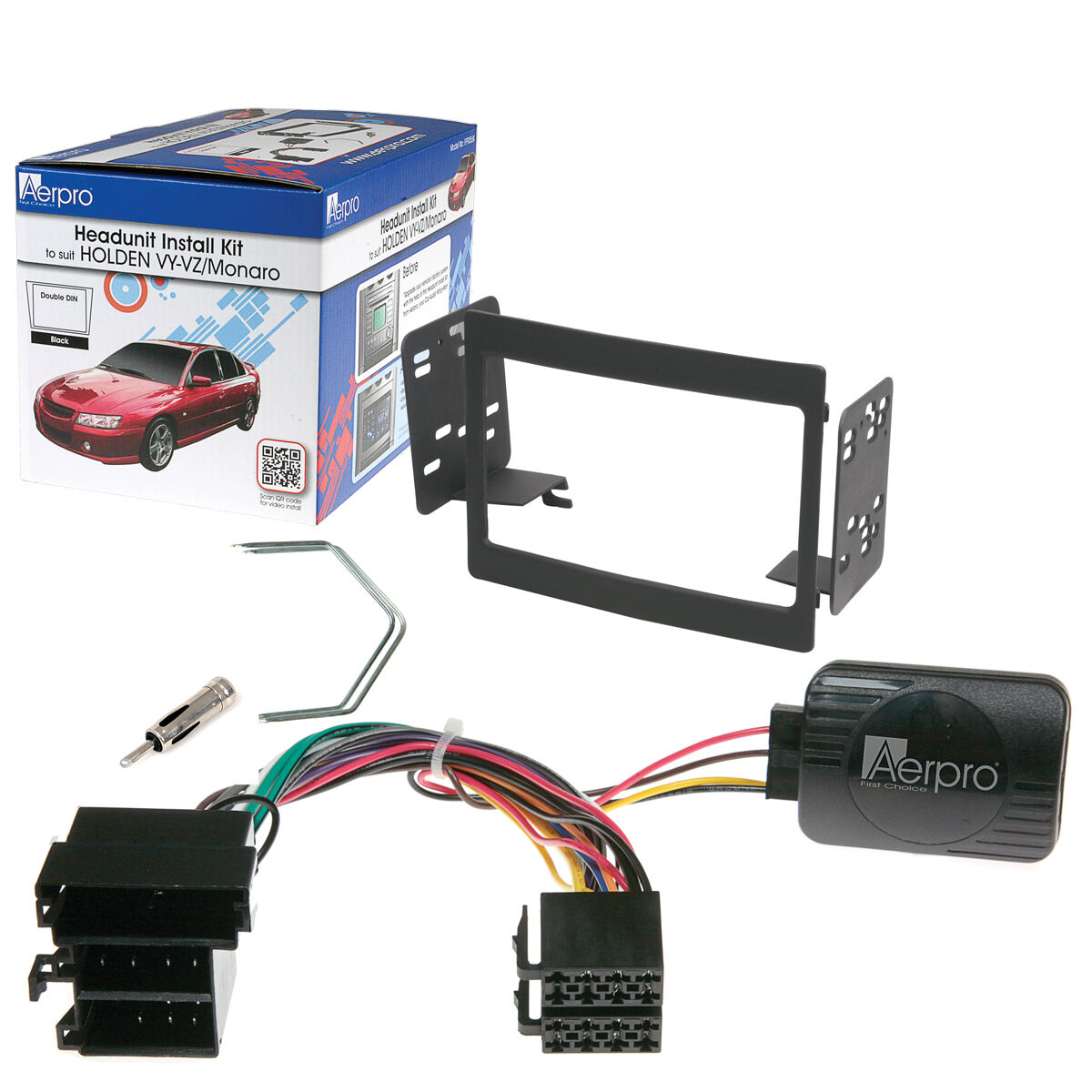 FACIA INSTALL KIT D/DIN BLACK FOR VY/VZ, , scanz_hi-res