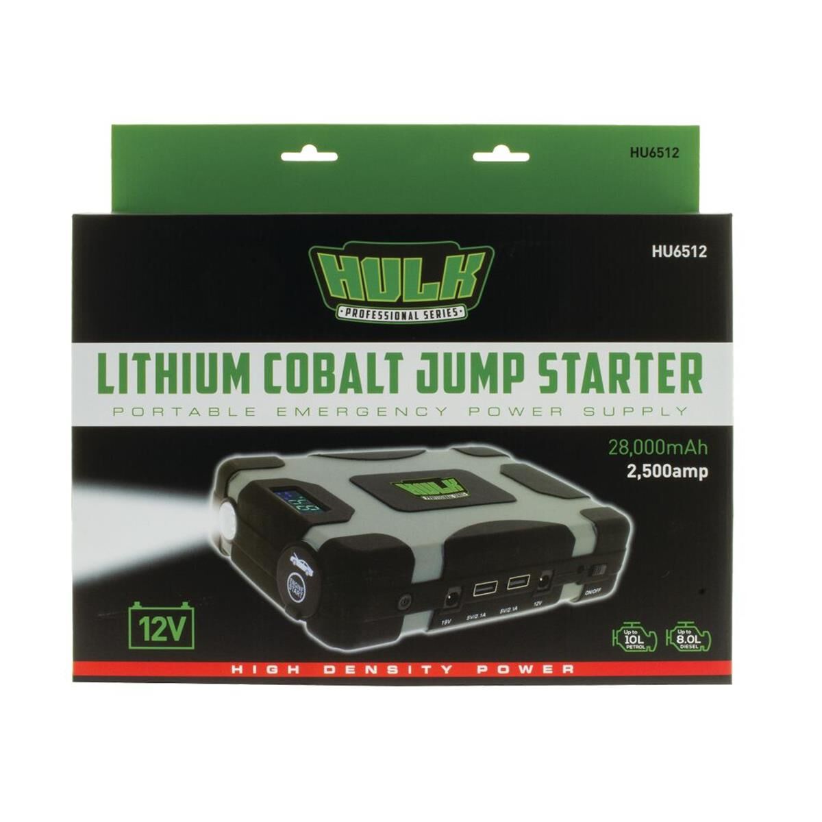 LITHIUM-COBALT JUMP STARTER 28,000mAh W/LED DISPLY, CARRY CASE, FLASH LIGHT, 12V PWR SUP, , scanz_hi-res