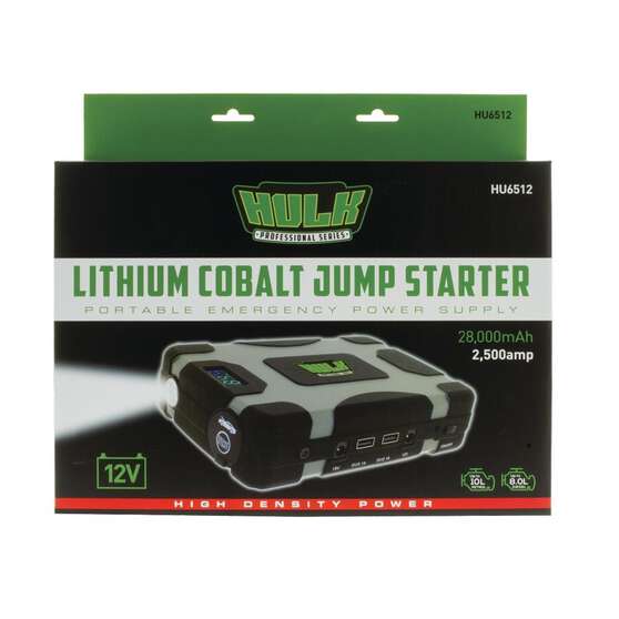 LITHIUM-COBALT JUMP STARTER 28,000mAh W/LED DISPLY, CARRY CASE, FLASH LIGHT, 12V PWR SUP, , scanz_hi-res