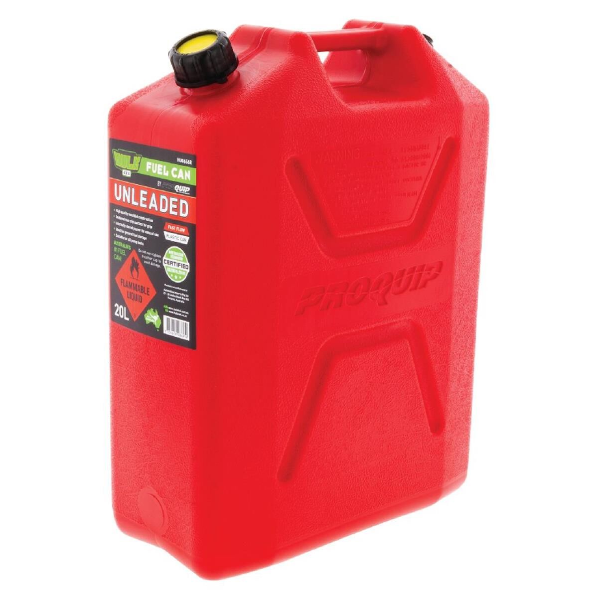 FAST FLOW PLASTIC FUEL CAN 20LT UNLEADED RED, , scanz_hi-res