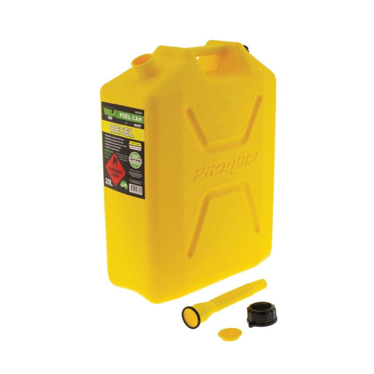 FAST FLOW PLASTIC FUEL CAN 20LT DIESEL YELLOW, , scanz_hi-res