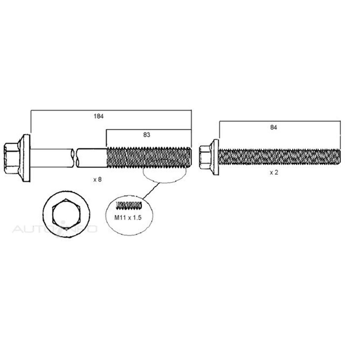 HEAD BOLT SET TOYOTA T2, , scanz_hi-res