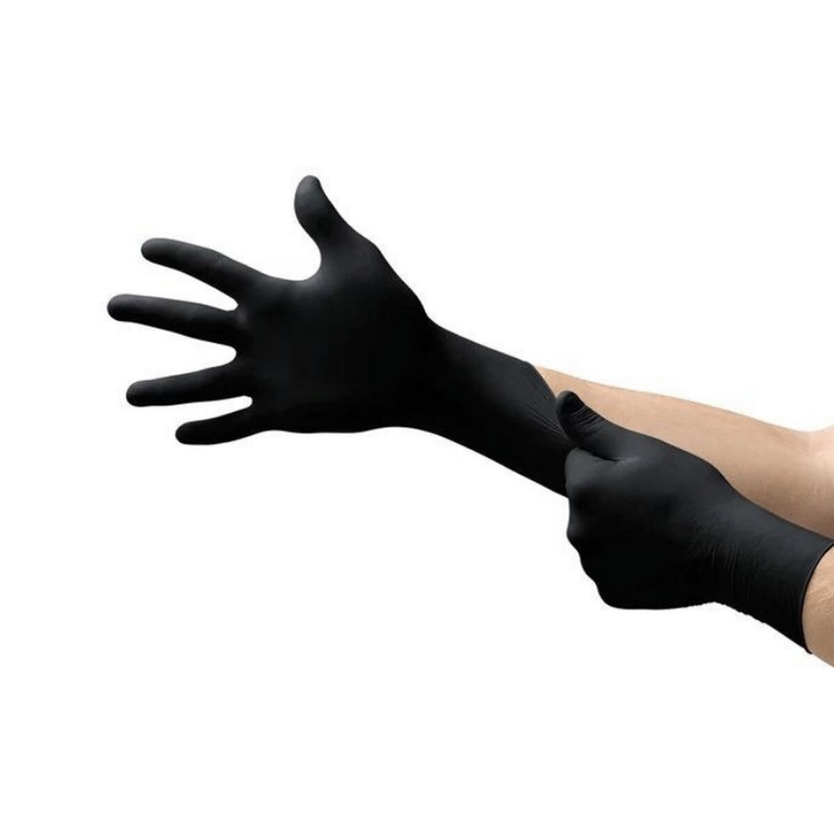 PANTHER NITRILE GLOVES BLACK SIZE LARGE 100PCS POWDER FREE, , scanz_hi-res