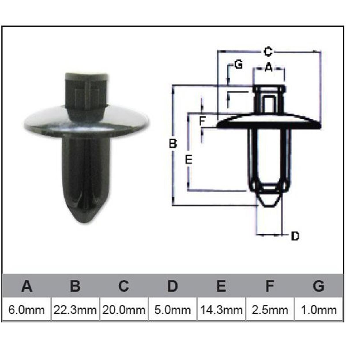 PKT 10 AUTOMOTIVE FASTENER NISSAN BLACK PLASTIC  JAYLEC, , scanz_hi-res