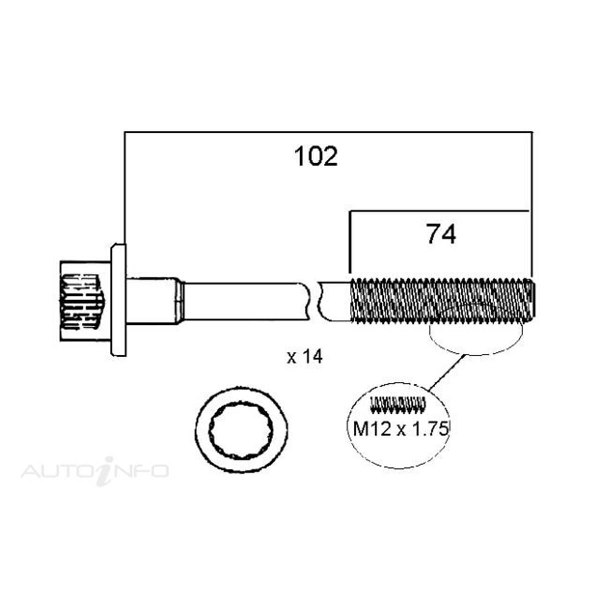 HEAD BOLT SET MERCEDES 190 260 300, , scanz_hi-res