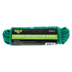 15 METRE GREEN ROPE WITH REFLECTIVE WEAVE WORKING LOAD 60KGS HULK, , scanz_hi-res