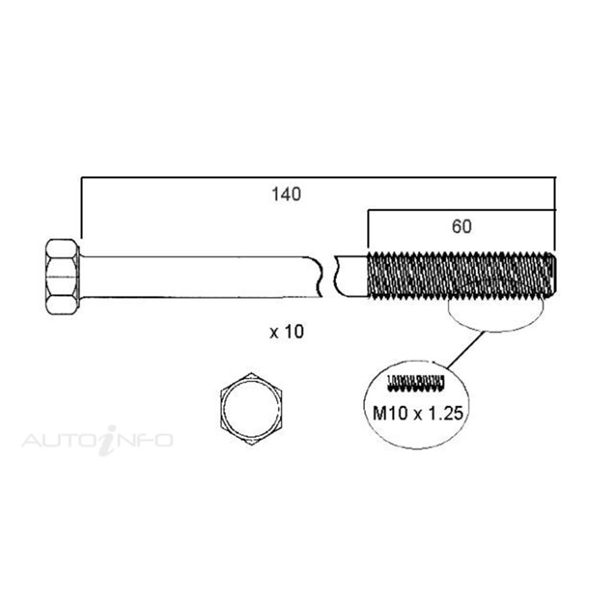 HEAD BOLT SET HOLDEN C12 14 16NZ, , scanz_hi-res