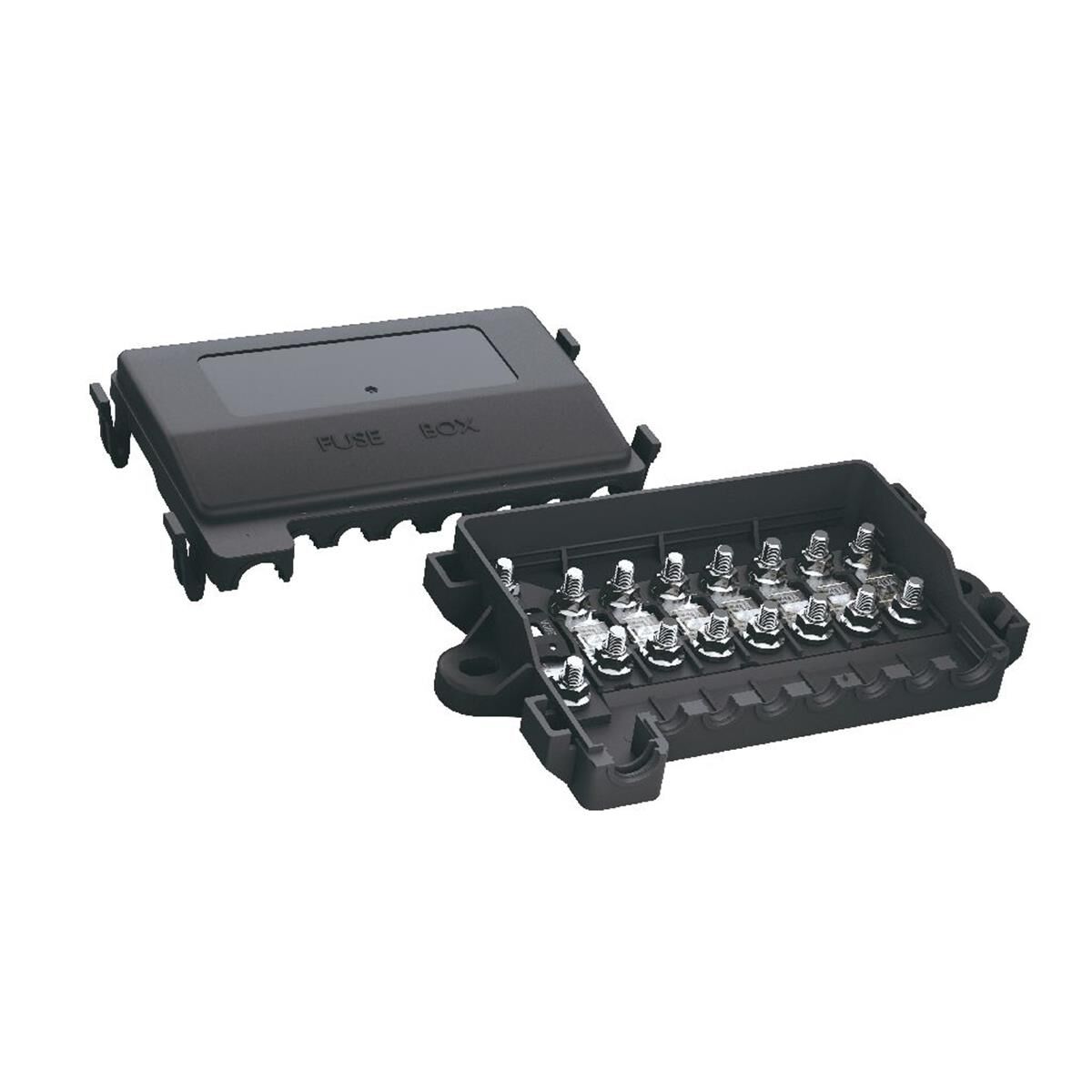 PKT 1 8 WAY FUSE HOLDER MIDI x 7 & MEGA x 1 WITH COVER BLK JAYLEC, , scanz_hi-res