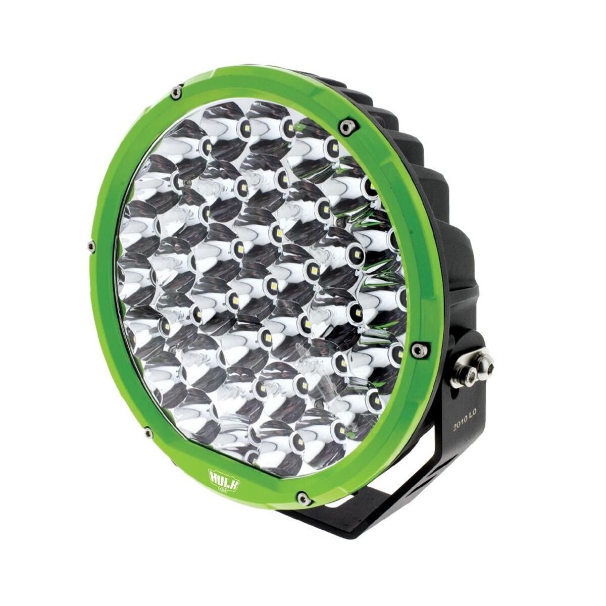 9" RND LED DRIVING LAMP DRIVNG BEAM 9-36V 160W 37 LEDs GREEN BEZEL 15,600Lms, , scanz_hi-res