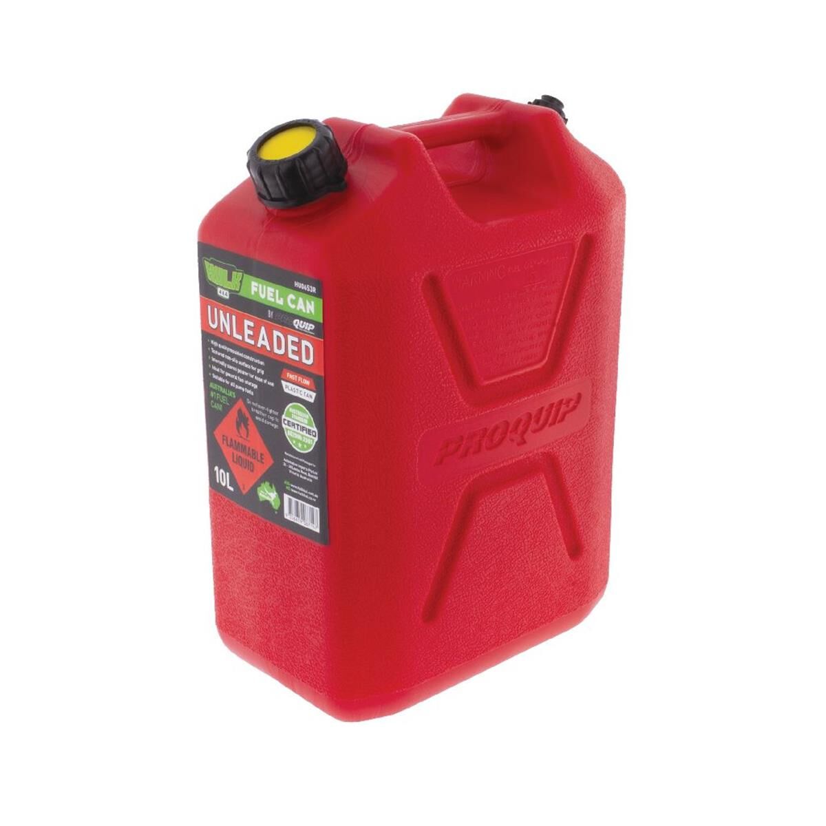 FAST FLOW PLASTIC FUEL CAN 10LT UNLEADED RED, , scanz_hi-res
