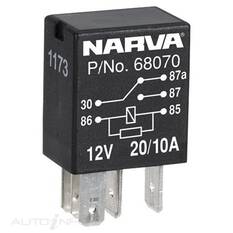 RELAY MICRO 12V 5 PIN 20/10AMP, , scanz_hi-res