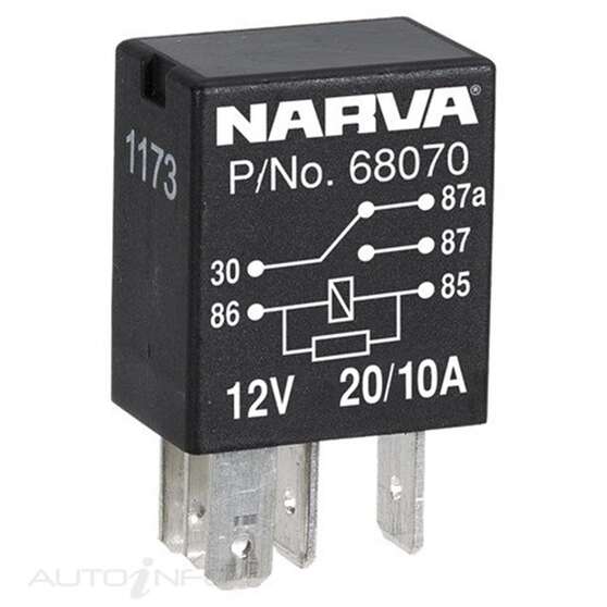RELAY MICRO 12V 5 PIN 20/10AMP, , scanz_hi-res