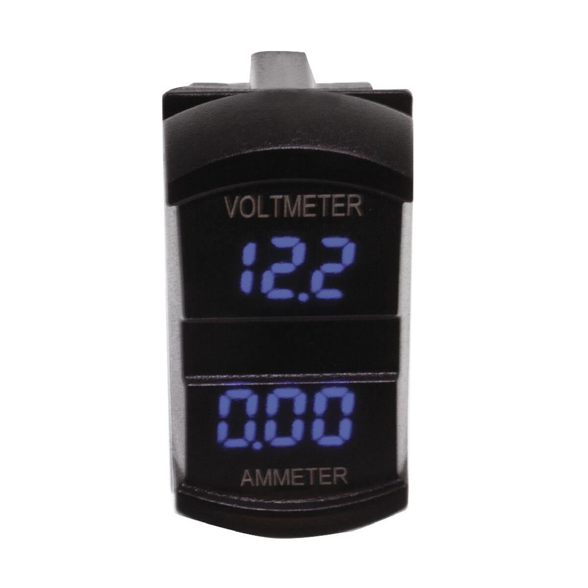 SWITCH SIZE VOLTMETER & AMMETER 5-30v & 0-10a BLUE LED                       HULK 4x4, , scanz_hi-res