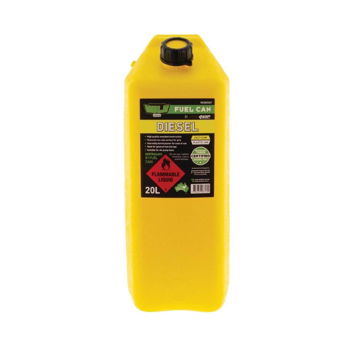 FAST FLOW PLASTIC FUEL CAN 20LT DIESEL YELLOW, , scanz_hi-res