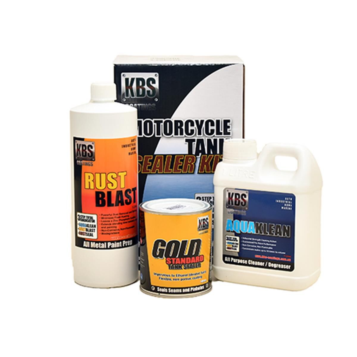 KBS FUEL TANK SEALER KIT LARGE MOTORCYCLE UP TO 45L TANK, , scanz_hi-res