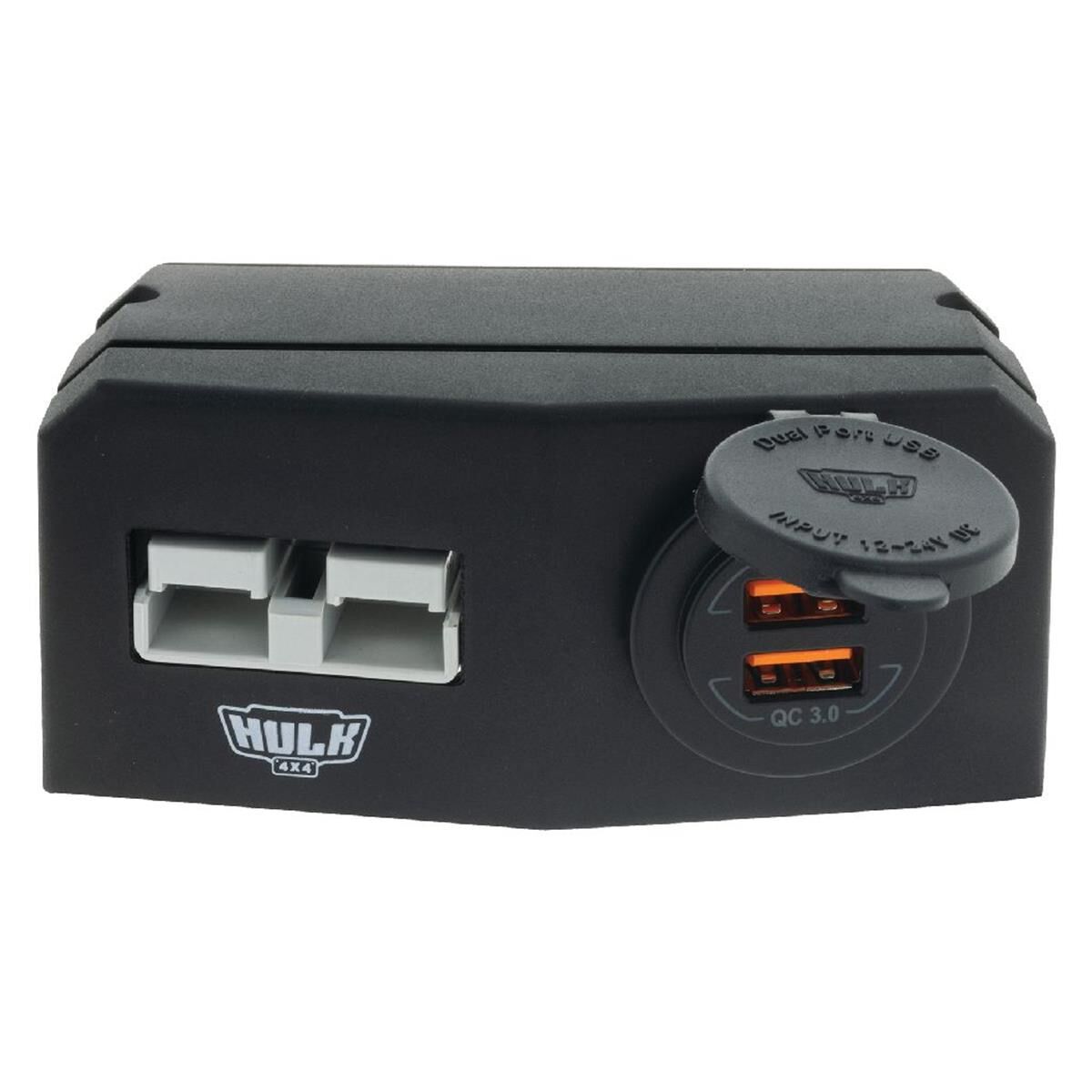 DOUBLE SURFACE MOUNT HOUSING 50amp ANDERSON STYLE PLUG & USB BLU LED, , scanz_hi-res
