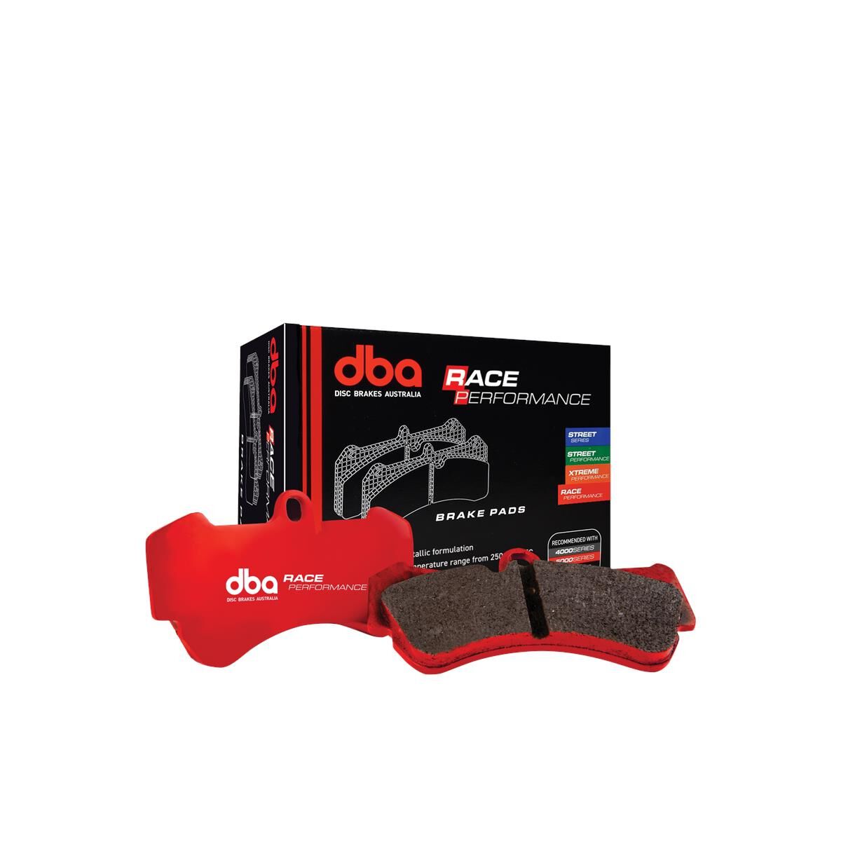 DBA RACE BRAKE PADS [ VE SS REDLINE EDITION / MITSUBISHI LANCER EVO S8/ SUBARU & VOLVO 1998-2014 F BREMBO CALIPER ], , scanz_hi-res