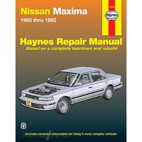 NISSAN MAXIMA HAYNES REPAIR MANUAL FOR 1985 THRU 1992 COVERING ALL MODELS, , scanz_hi-res