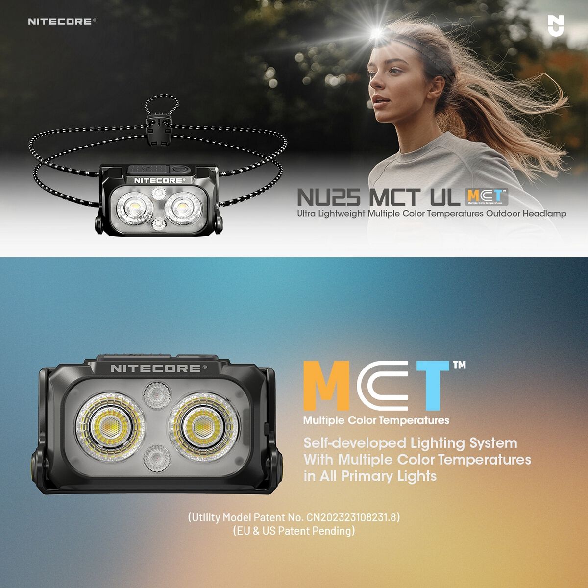 NITECORE USB C 400 LUMENS LED MCT ULTRA LIGHTWEIGHT HEADLAMP TORCH BLACK, , scanz_hi-res