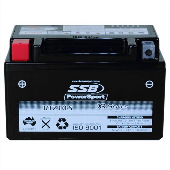 MOTORCYCLE AND POWERSPORTS BATTERY (YTZ10-S) AGM 12V 8.6AH 210CCA BY SSB HIGH PERFORMANCE, , scanz_hi-res