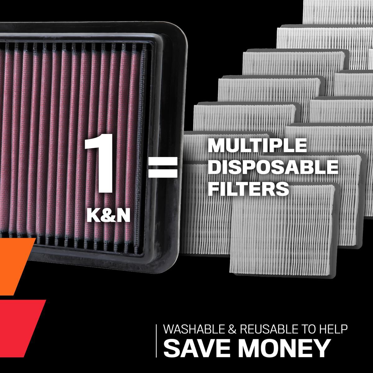 K&N HI-FLOW AIR FILTER - REUSABLE, , scanz_hi-res