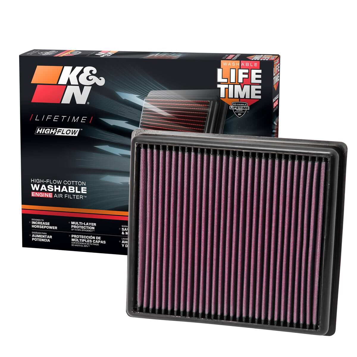 33-2990 K&N REPLACEMENT AIR FILTER, , scanz_hi-res