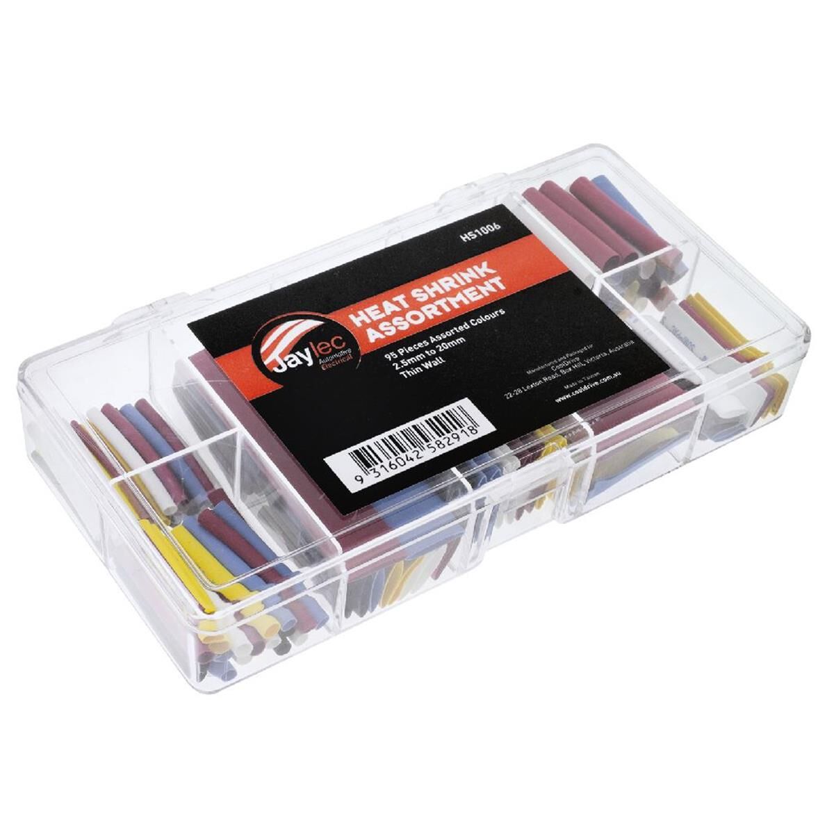 95 PCS HEAT SHRINK ASSORTMENT KIT ASSORTED COLOURS 2.5-20mm JAYLEC, , scanz_hi-res